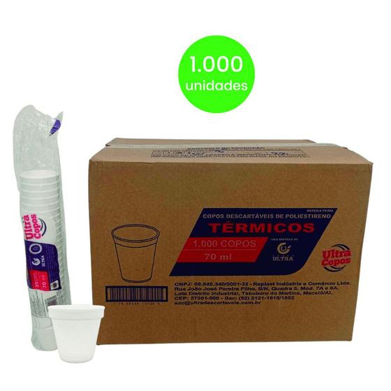 Imagem de Copo termico de isopor 70ml com 1000 descartavel ultratherm