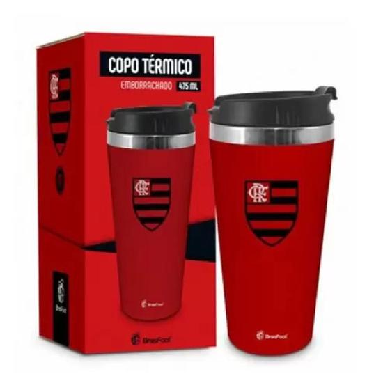 Imagem de Copo Térmico Denver Emborrachado Vermelho Flamengo - 450ml