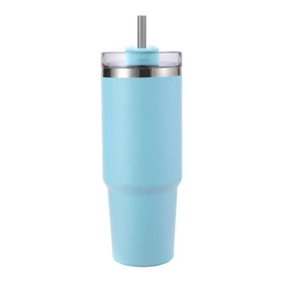 Imagem de Copo Térmico Em Aço Inox Com Tampa E Canudo 900ml Mantém Gelado