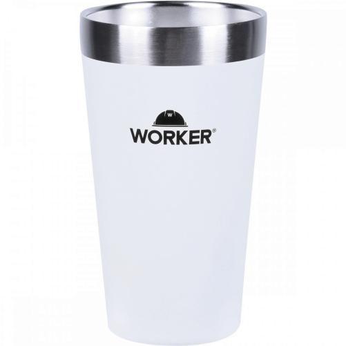 Imagem de Copo Térmico Em Aço Inoxidável Branco/Preto 473Ml Worker