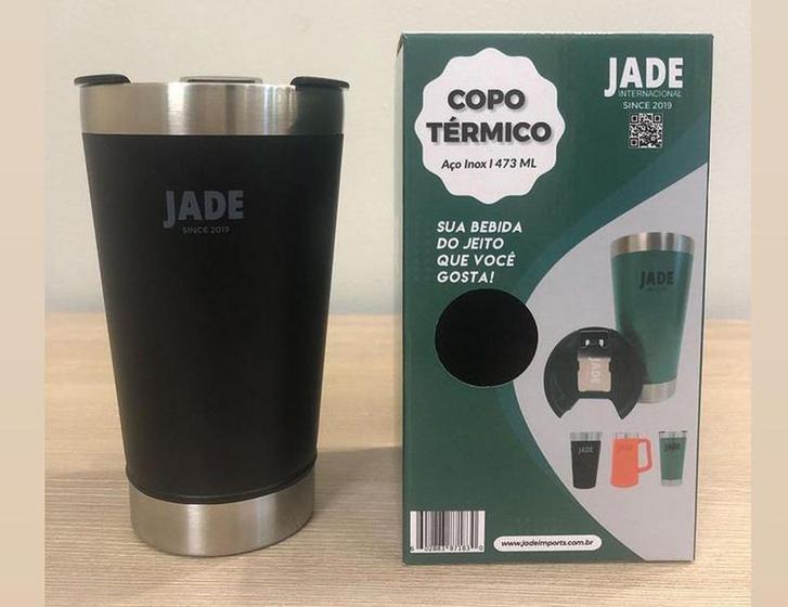 Imagem de Copo Térmico em Inox 473 ml com Tampa e Abridor da Marca Jade Cores Diversas