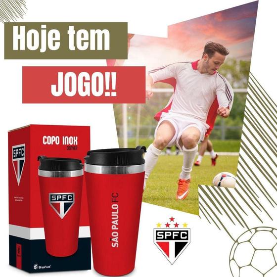 Imagem de Copo Termico Emborrachado do São Paulo Para Cerveja Oficial - Brasfoot