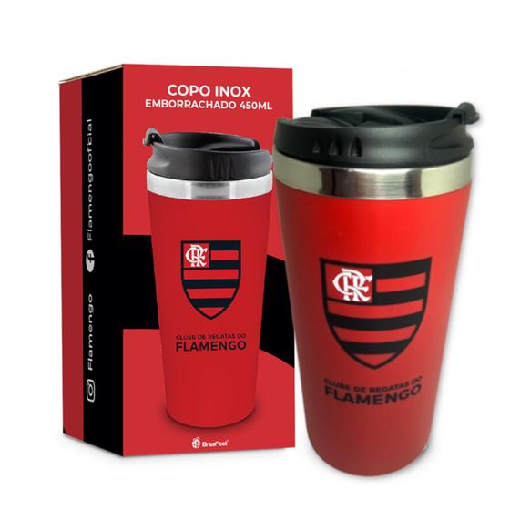 Copo Térmico Flamengo Emborrachado Inox 450ml