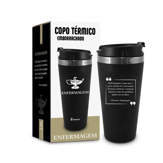 Imagem de Copo Térmico Fosco 450ML Emborrachado Profissão Enfermagem