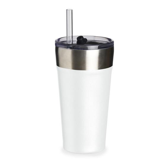 Imagem de Copo Térmico Frio Quente Parede Dupla com Canudo 500ml