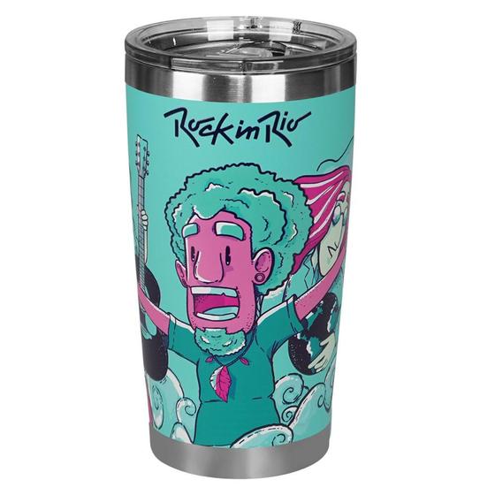 Imagem de Copo Térmico Gluck 519ml Rock in Rio Power Mint