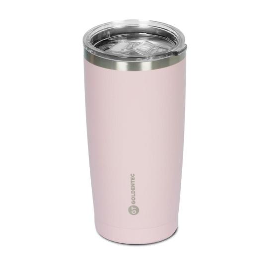 Imagem de Copo Térmico Goldentec GT Colors Inox 600ml para bebidas quentes ou frias com tampa Rosa Claro