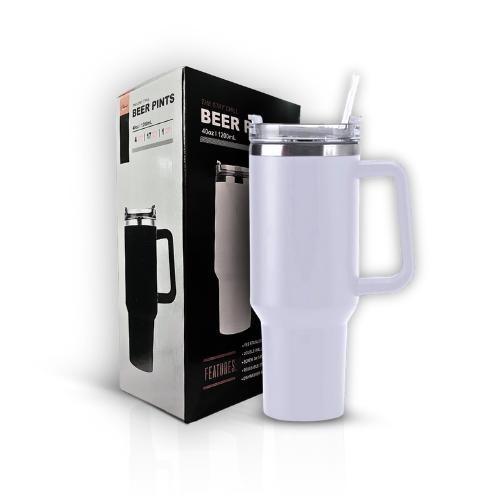 Imagem de Copo Térmico Grande 1200 Ml Canudo Inox Parede Dupla