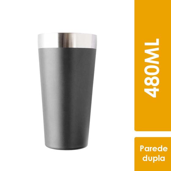 Imagem de Copo Térmico Grande Inox P/ Cerveja Chopp Churrasco - 480ml