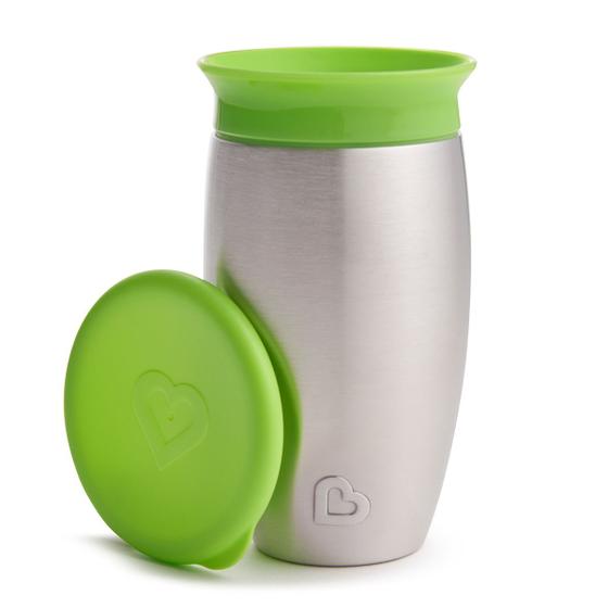 Imagem de Copo Térmico Inox 360 Com Tampa - VERDE - 296ml - Munchkin