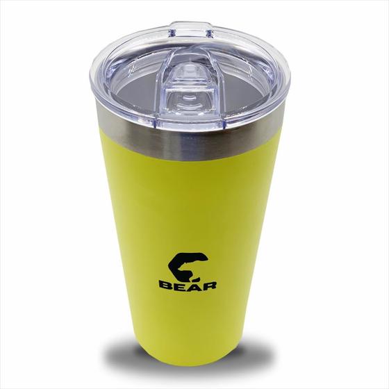 Imagem de Copo Térmico Inox Bear Homer com Tampa Acrílica Amarelo 470 ml