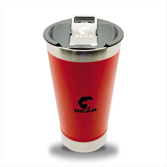 Imagem de Copo Térmico Inox Bear Kodiak com Abridor e Tampa Vermelho 580 ml