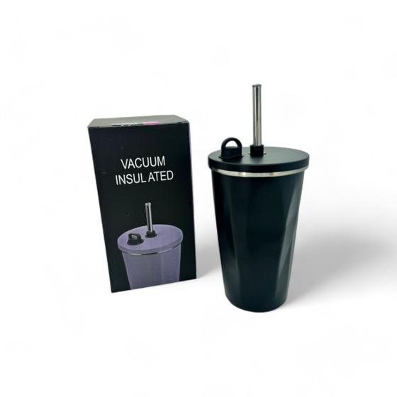 Imagem de Copo Térmico Inox Com Tampa E Canudo 600 ML