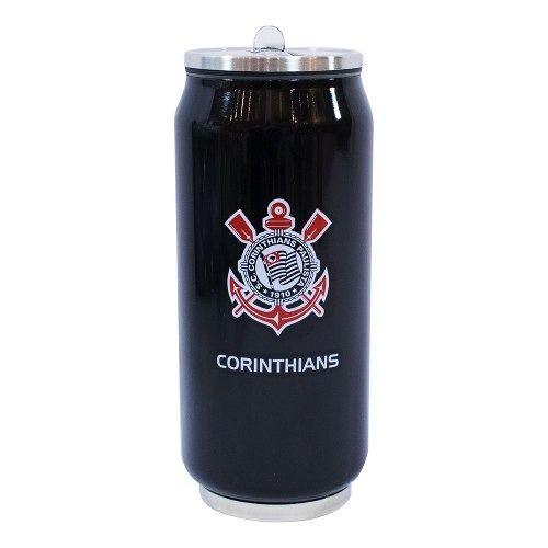 Imagem de Copo Térmico Inox Lata Canudo 350ml - Corinthians