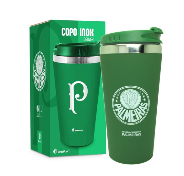 COPO TERMICO INOX PALMEIRAS OFICIAL 450ml - Brasfoot Imagem de COPO TERMICO INOX PALMEIRAS OFICIAL 450ml