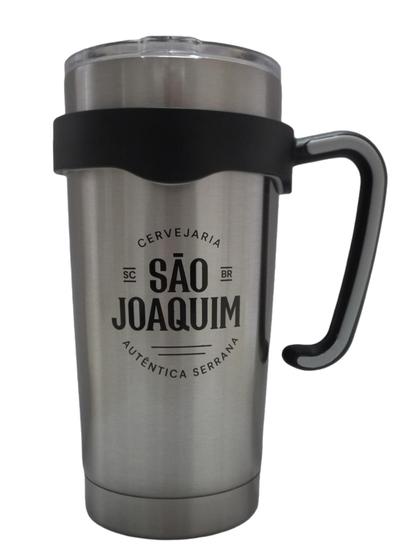 Imagem de Copo térmico inox parede dupla a vácuo 600 ml com alça removível