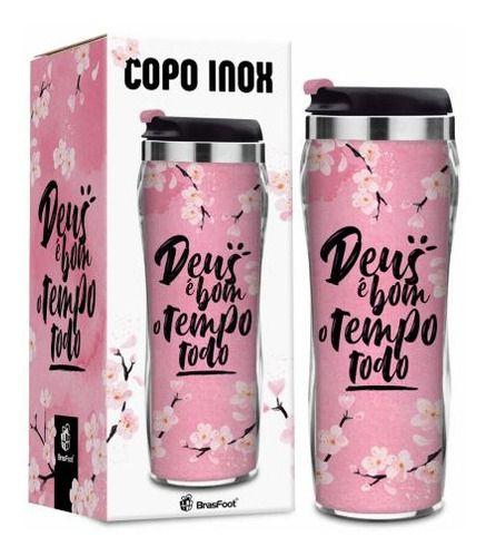 Imagem de Copo Térmico Inox Temas New - Deus E Bom O Tempo Todo