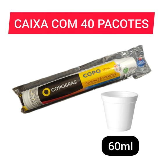 Imagem de Copo Térmico Isopor Branco 60ml pacote com 25 unidades - Copobras