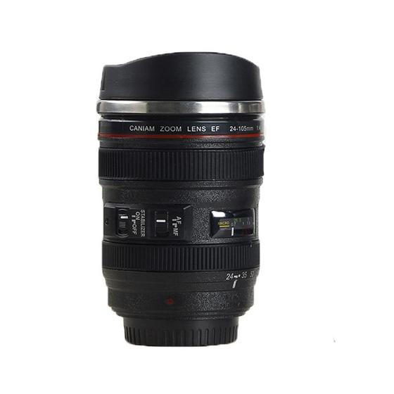 Imagem de Copo Térmico Lente Câmera Caneca Presente Fotografo - Preto