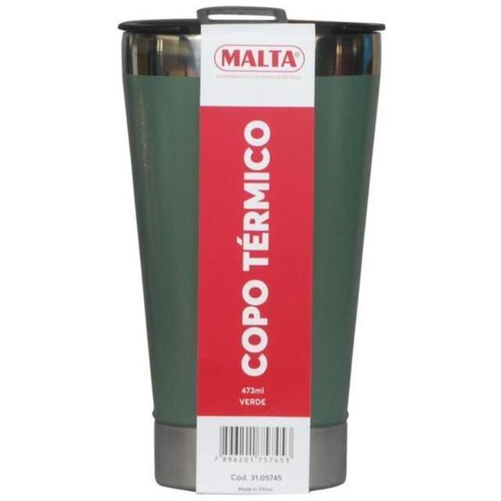 Imagem de Copo Térmico Malta 473Ml Parede Dupla Com Tampaverde