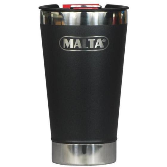 Imagem de Copo Térmico Malta Parede Dupla C/ Tampa 473ml Preto