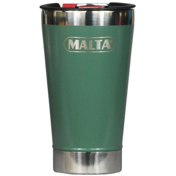 Imagem de Copo Térmico Malta Parede Dupla C/ Tampa 473ml Verde