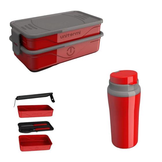 Imagem de Copo Térmico + Marmita Vermelho - Combo 650ml