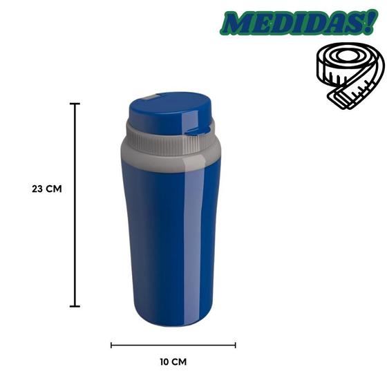 Imagem de Copo Térmico Miami de 650ml com Parede Dupla Unitermi - Azul