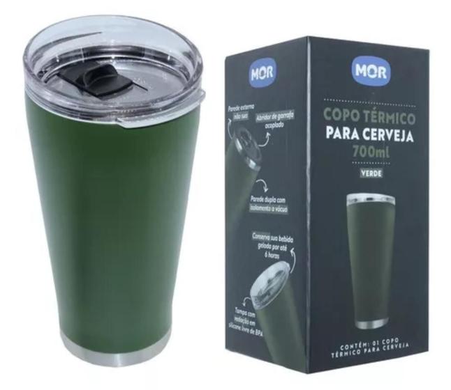 Imagem de Copo térmico para cerveja 700ml verde mor