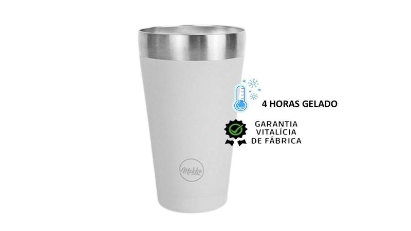 Imagem de Copo térmico para cerveja mokha magic 473ml branco