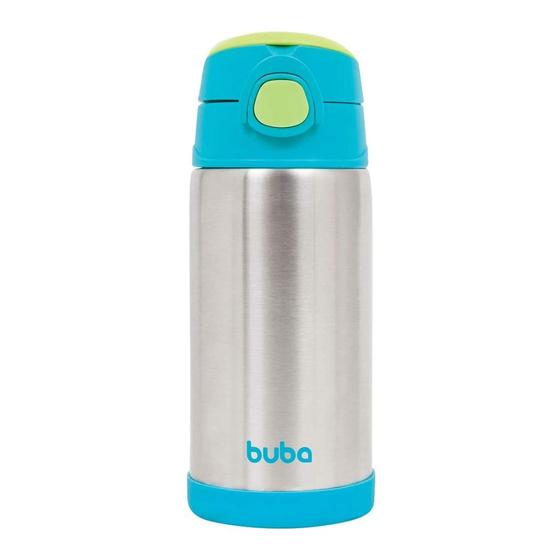 Imagem de Copo Térmico Parede Dupla com Canudo 400ml Azul 11385 - Buba