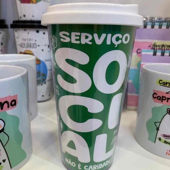 Imagem de Copo Térmico Parede Dupla Funny Tema Profissão 480ml  Loop