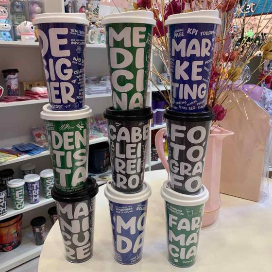 Imagem de Copo Térmico Parede Dupla Funny Tema Profissão 480ml  Loop