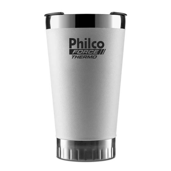 Imagem de Copo Térmico Philco PTH01B, 475ml, Quente ou Frio, Branco e Inox - 51455001