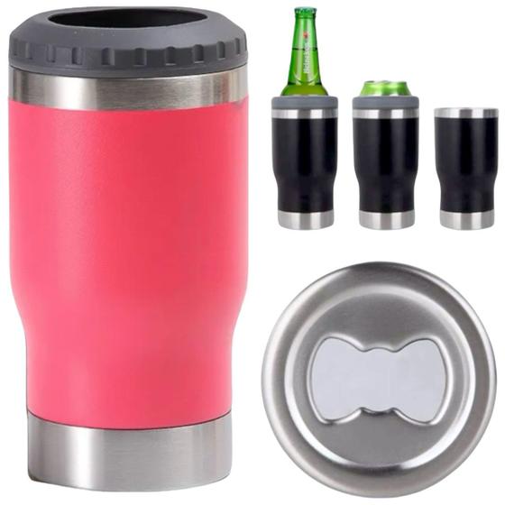 Imagem de Copo Termico Portatil com Abridor Tampa Multiuso 8 em1 Inox