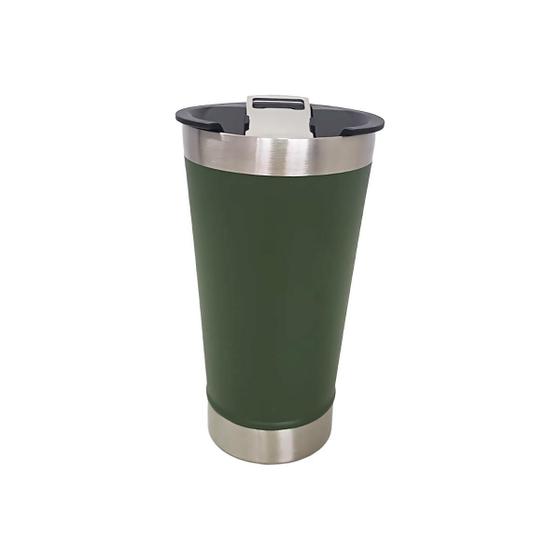 Imagem de Copo Térmico Quentes Gelado Inox 502Ml Chopp Cerveja Verde