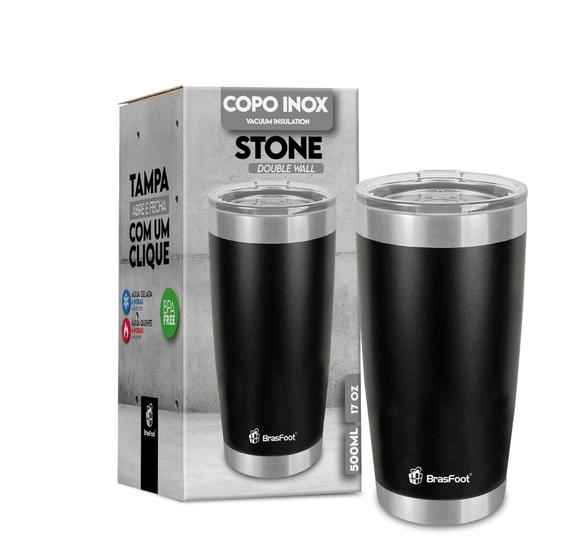 Imagem de Copo Térmico stone  500ml C/Tampa PRETO