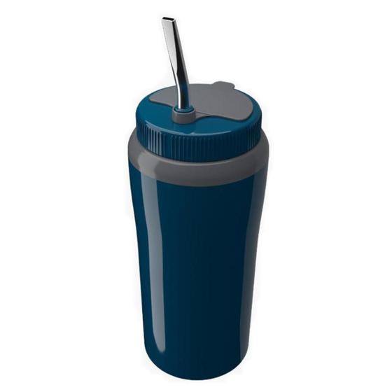 Imagem de Copo Térmico Tererê com Tampa Azul Cuia com Filtro e Bomba
