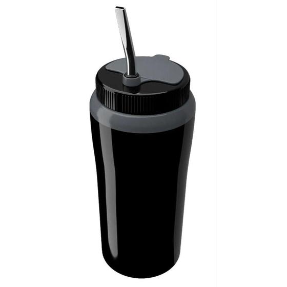 Imagem de Copo Térmico Terere Cuia Com Canudo Bomba Inox 650 Ml Preto - UNITERMI