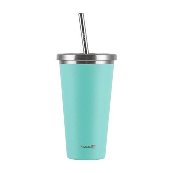 Imagem de Copo Térmico Verde Água Com Canudo 570Ml Kouda