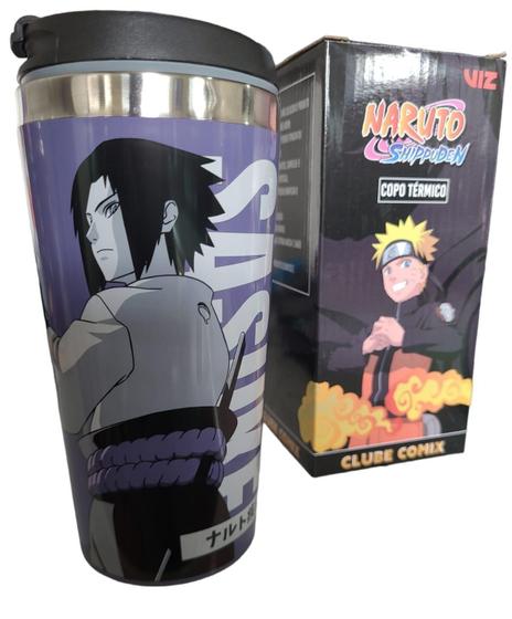 Imagem de Copo Térmico Viagem 450Ml Com Tampa Sasuke Naruto Comix