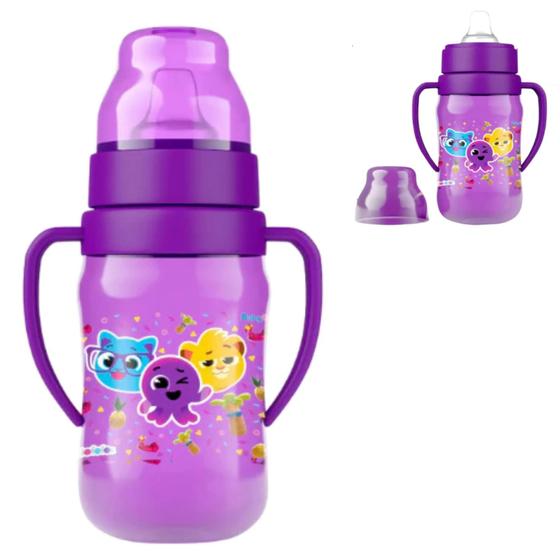 Imagem de Copo Treinamento Infantil com Alça 400ml Bico Flexível Macio Bolofofos - BabyGo