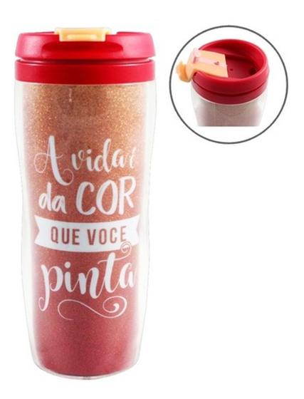 Imagem de Copo Viagem Silhueta 300ml A Vida é da Cor que Você Pinta