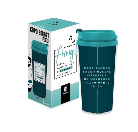 Imagem de Copo viagem smart 200ml amizade amigos que coracao escolheu - Brasfoot Presentes