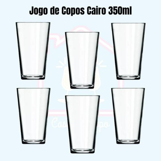 Imagem de Copo Vidro 350ml Cairo Suco Agua Glamour Luxo Nadir - 6 Un