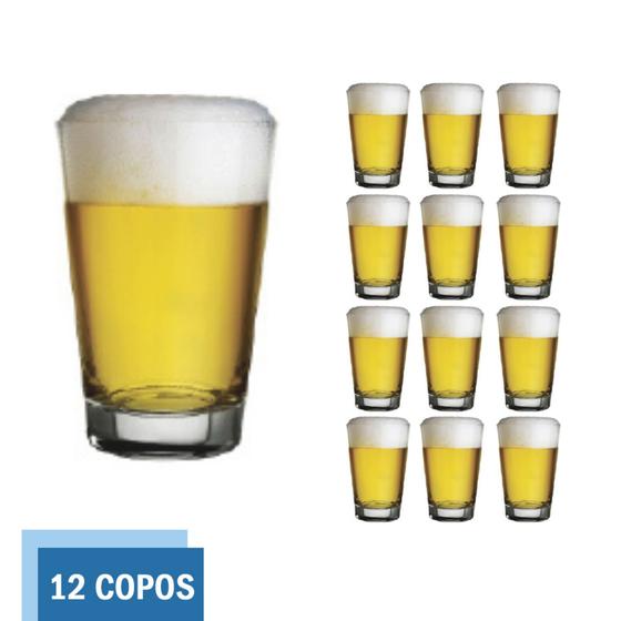 Imagem de Copo Vidro 350ml Caldereta Cerveja Transparente Luxo - 12 Un