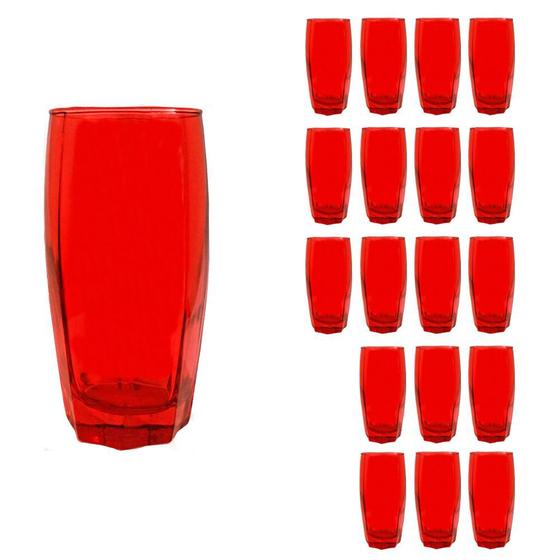 Imagem de Copo Vidro 370ml Florence Glamour kit com 18 Vermelho