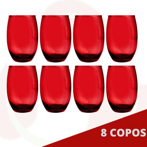 Imagem de Copo Vidro 450ml Redondo California Jogo com 8