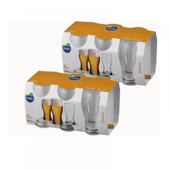 Imagem de Copo Vidro Cerveja Frevo Chopp Nadir 220ml - 2 Cj 6 Unidades cada