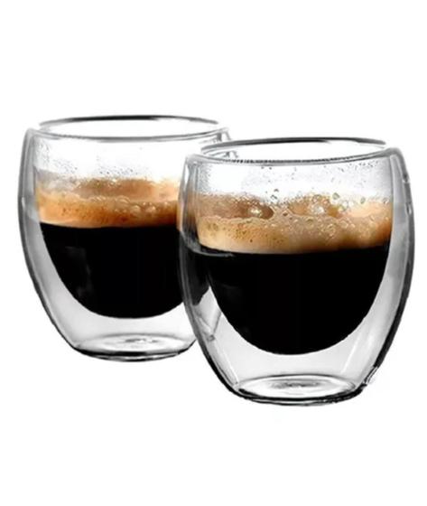 Imagem de Copo Vidro Duplo Café Expresso Chá Capuccino 2 Peças 100ml 
